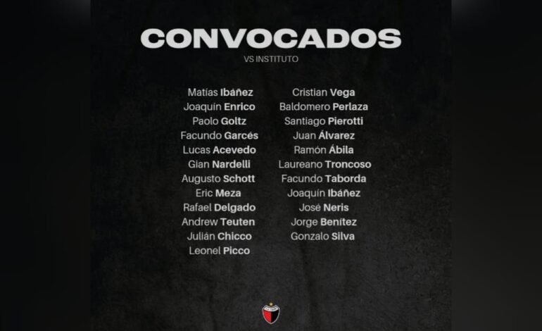 Sin Nacho Chicco y con Wanchope: la lista de convocados de Colón para el amistoso con Instituto en el Kempes