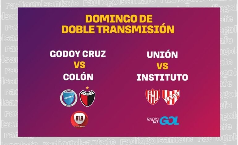 Domingo a puro fútbol y una doble transmisión de Radio Gol: Unión por la 96.7 y Colón por la 91.9
