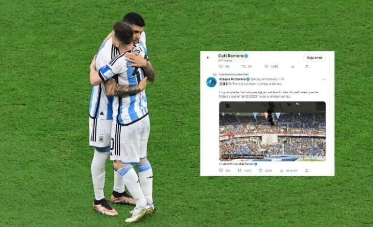 Cuti Romero banca a Messi en sus redes con un RT picante luego de los silbidos de los hinchas del PSG