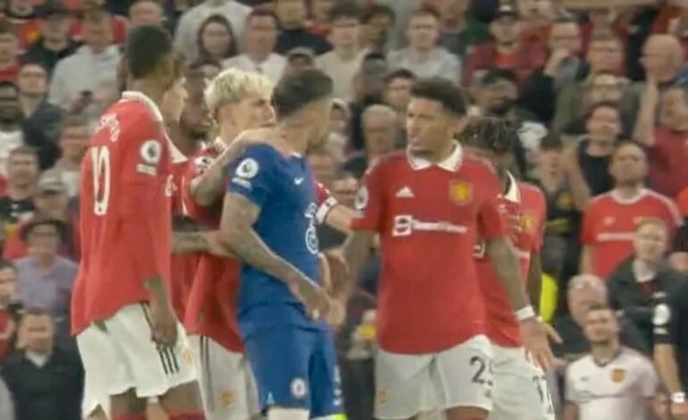 (VIDEO) La calentura y pelea de Enzo Fernández durante la derrota del Chelsea con Manchester United