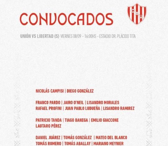 Unión: la lista de 18 futbolistas del Tatengue para la Copa Santa Fe